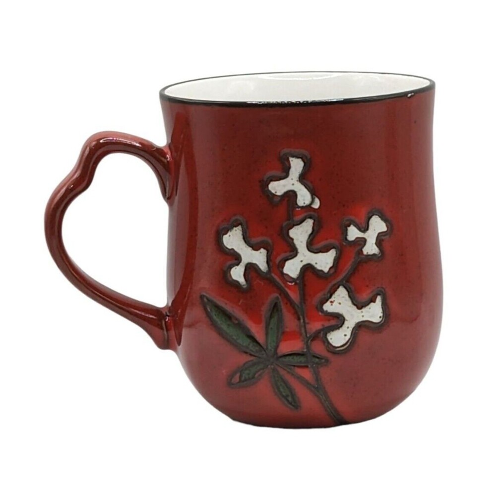 Cypress Evergreen Artisan Series Mug 10oz Red Wistful Floral Pottery Heart